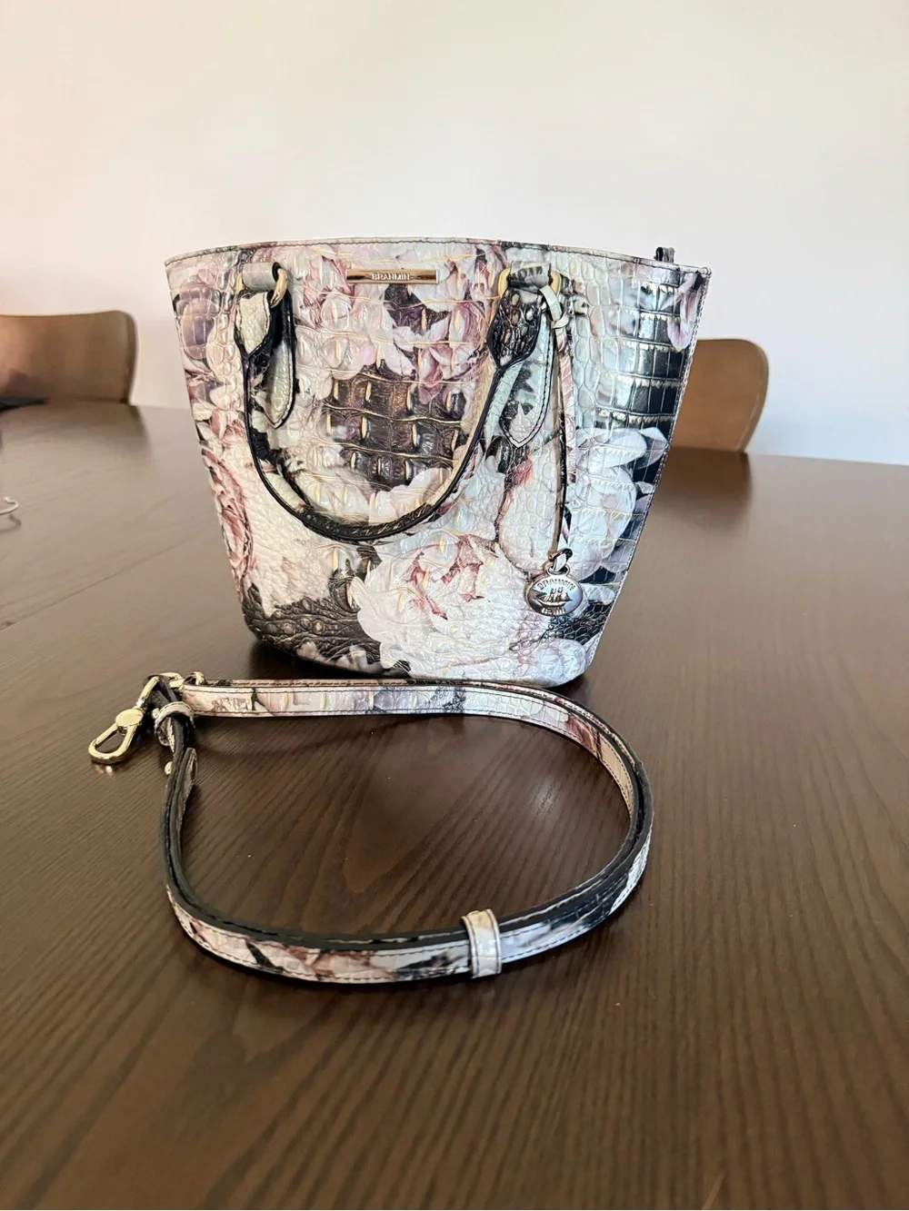 Brahmin Melbourne Small Bowie Satchel Bag in Eden Color